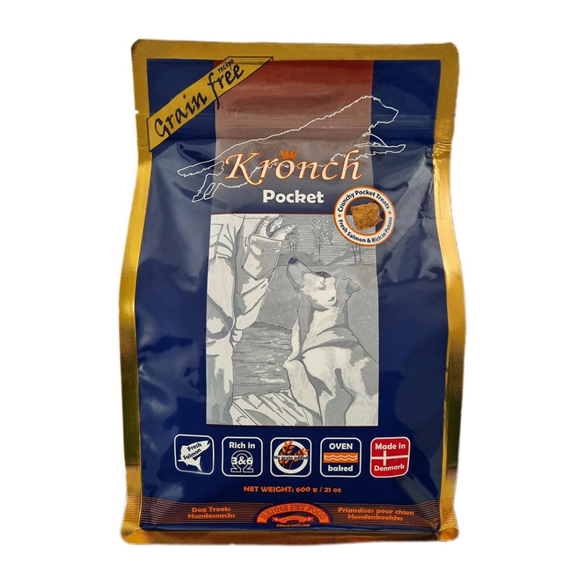 Lakse Kronch Pocket Dog Snacks Treats Grain Free 600g