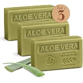 La Maison du Savon Shea Butter Soap, Aloe Vera Scent, 3 x 4.4 oz | Moisturizing Shea Butter Soap | French Milled In Provence | Scented Bar Soap For Hands &amp; Body | 97% Natural Origin