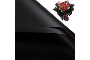 Gloreyan 20 Sheets Black Flower Wrapping Paper, Florist Bouquet DIY Craft Fresh Flower Bouquet Wrap Waterproof Floral Wrapping Gift Box Packaging Material Florist Supplies, 22.8 * 22.8 Inches(Black)