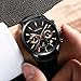 OLMECA Men's Watches Luxury Sports Casual Quartz Wristwatches Waterproof Chronograph Calendar Date Stainless Steel Band Black Color 666 (Black Red)