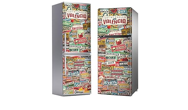 MEGADECOR Vinilo Adhesivo Decorativo para Nevera con Diseño de ...