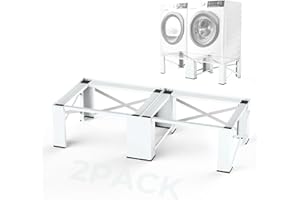 FAMIROSA 2 in 1 Washer and Dryer Pedestals, 29'' Laundry Pedestal Stand Risers for Washer and Dryer, Heavy Duty Washing Machine Pedestals, Universal Fit 700lbs Capacity, 58.3"W x 29.2"D x 12.6"H, White