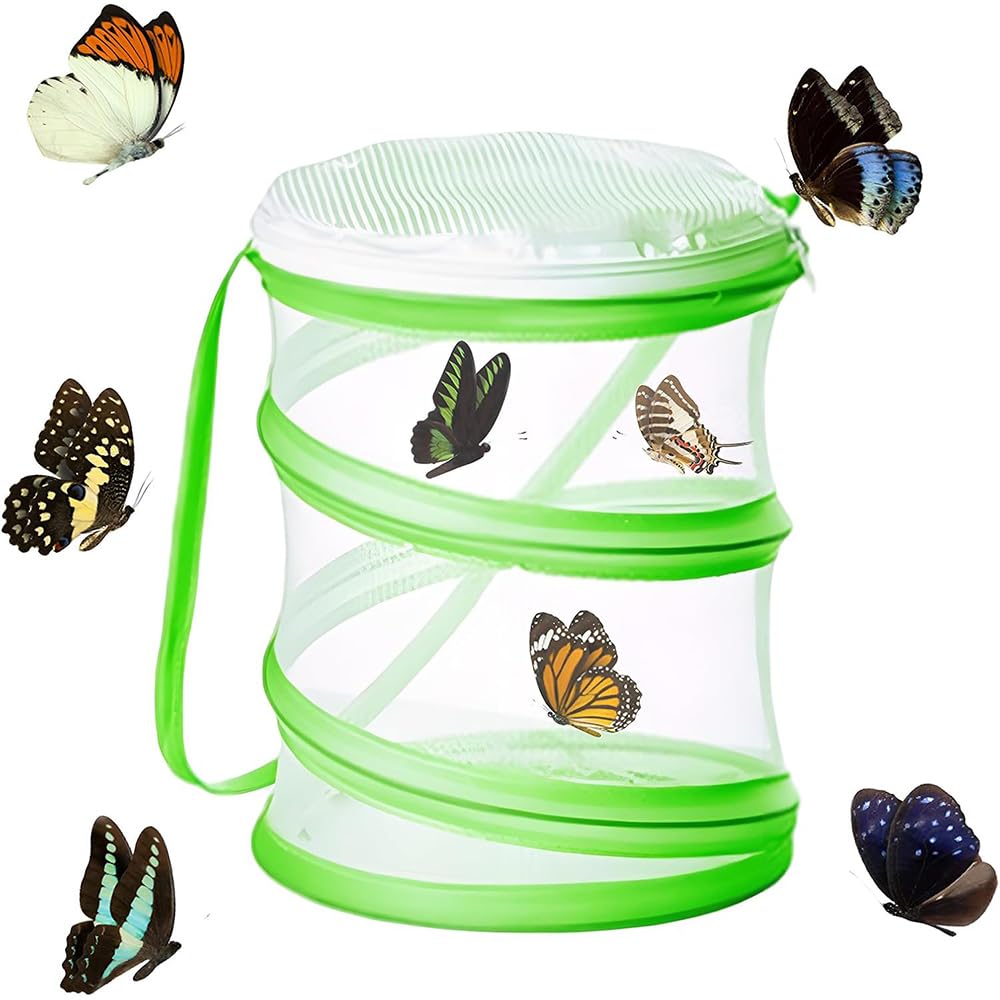 CENPEK Collapsible Bug Catcher Net, Insect and Butterfly Habitat Cage, Mini Insect Reproduction Mesh for Kids Insects Catching and Life Science Education, Easy to Observe
