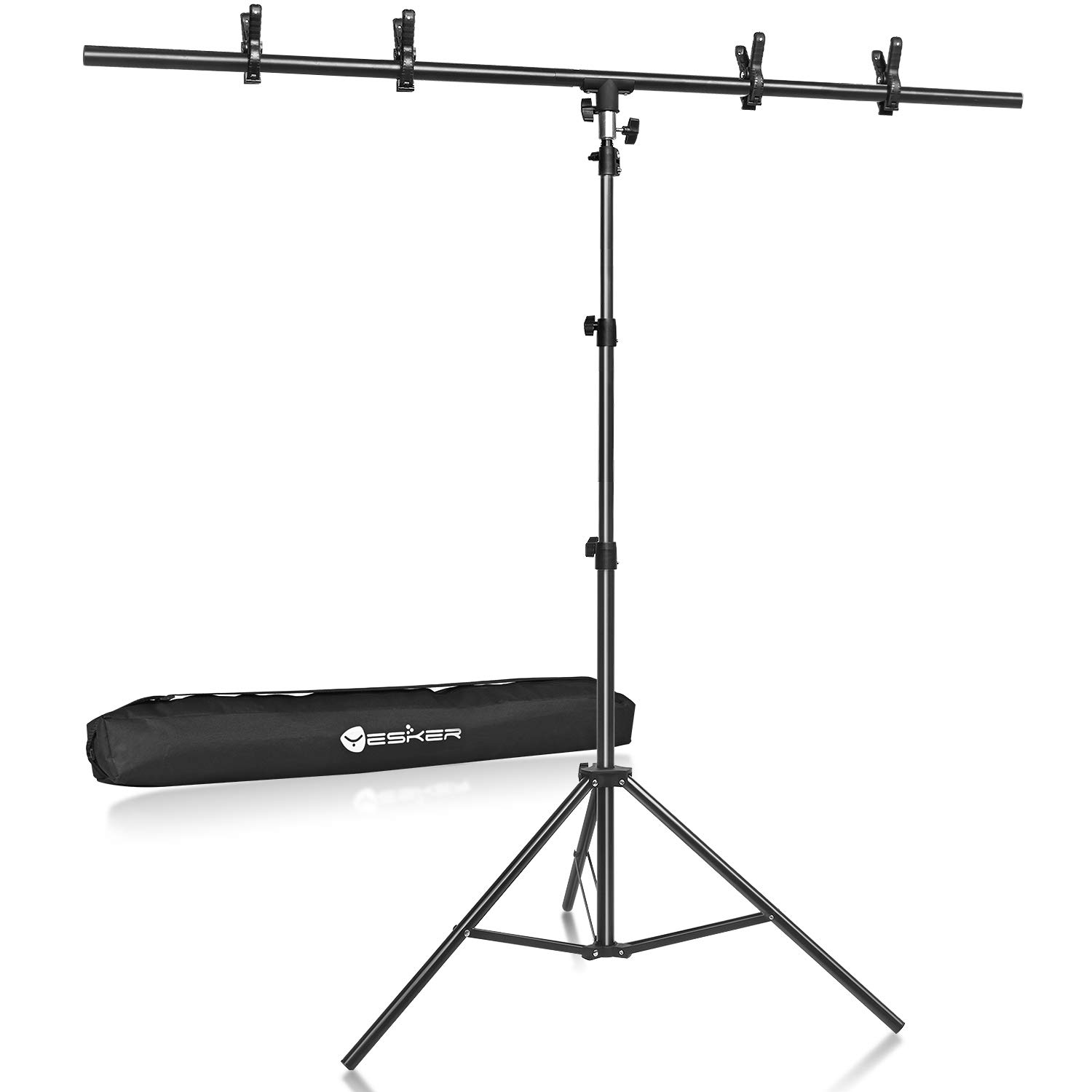 Yesker T- Shape Backdrop Stand Kit 8.5ftx5ft Adjustable Portable Photo Background Backdrop Stand with 4 Spring Clamps Back Drop for Photography Photoshoot