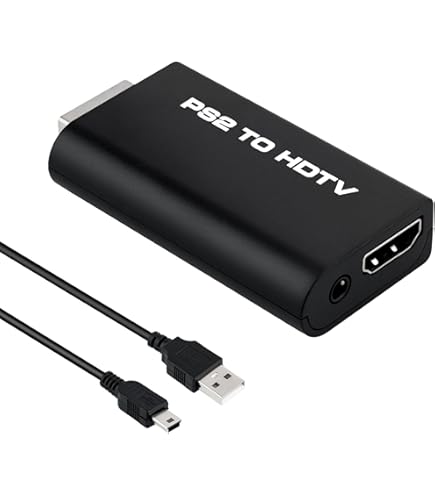 Kaico PS1 HDMI Adapter / PS2 AV to HDMI Kabel für alle Sony PS1 & PS2 Modelle - Wechsel zwischen