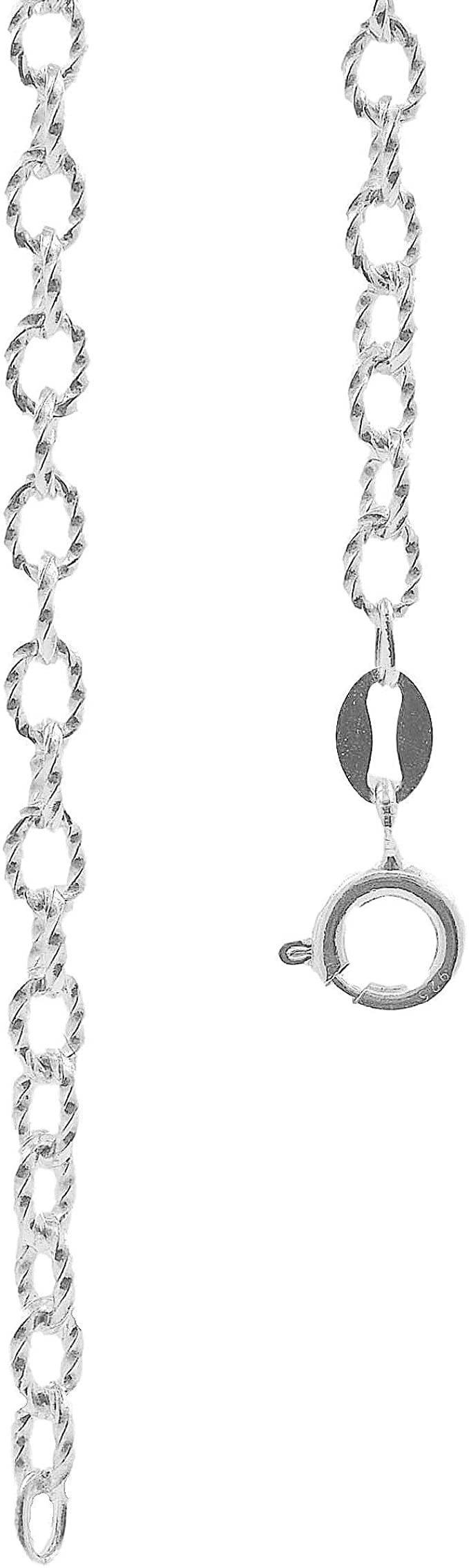 10.5 Inch Thick Twisted Cable Chain Sterling Silver Anklet/Ankle Bracelet/Ankle Chain - 925 Sterling Silver - Adjustable 10" to 10.5" Inch / 25 to 27cm - Nearly 5mm Wide - Anklets for Women