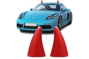 YGMONER Car 3D Devil Horns Sticker (Easy to Find Car in The Parking Lot) Halloween Car Roof Decor Elasticity Foam Bull Horns (Classic Red)