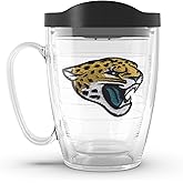 Tervis Made in USA Double Walled NFL Jacksonville Jaguars Insulated Tumbler Cup Keeps Drinks Cold & Hot, 16oz Mug, Primary Logo