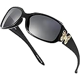 LVIOE Polarized Sunglasses for Women, Fashion Butterfly Decoration Driving Fishing-99.99% UV Protection