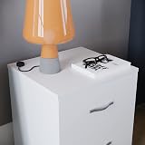 Vida Designs Bedside Table White 2 Drawers Rails 47 x 40 x 36 cm view 7
