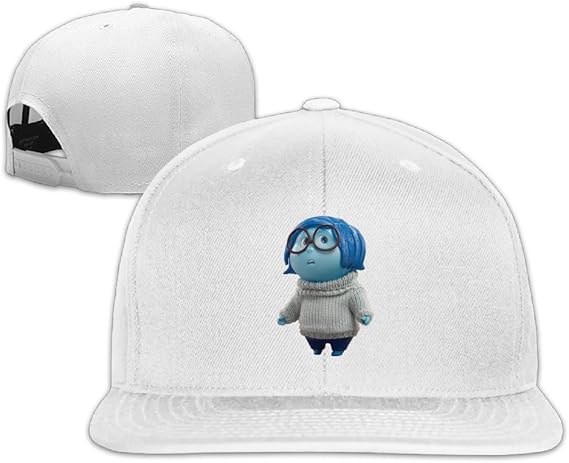 Amazon Zmono 大人 ベースボールキャップ インサイド ヘッド カナシミ キャタ イラスト ビンテージ 無地 オールシーズン対応 スポーツ 平らつば 帽子 ホワイト キャップ 通販