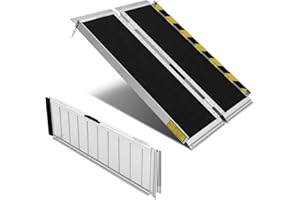 EXFORGE Wheelchair ramp 4FT,Non-Slip Aluminum Wheelchair ramps for Home Steps,Folding Handicap Ramp,ramps for Home,doorways,Stairs,Weight Capacity up to 600LBS 4FT (Usable Height 4-12 inch)