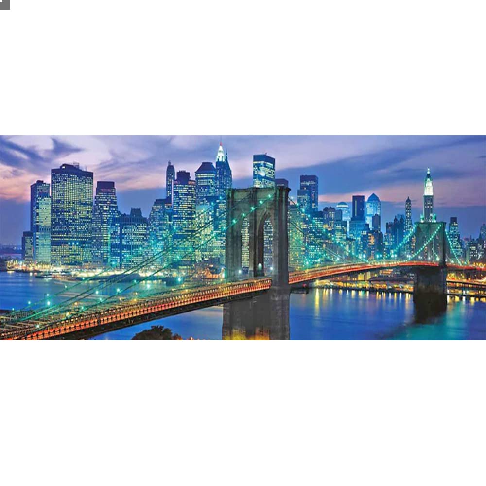 Diamond Painting Landscape Bridge London 110x50 cm (Inner 104x44 cm) 5D Diamond Pictures Art Landscape Cross Stitch Iconic Landscape Art Diamond Mosaic Painting with Diamonds Craft Buddy Crystal Art