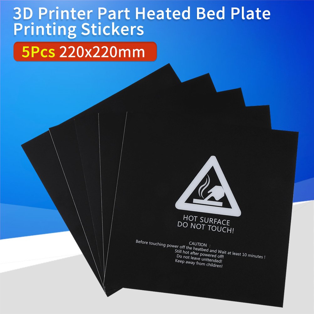 Aramox 5Pcs 220x220mm 3D Printer Parts Heating Bed Board Printing Sticker Adhesive Bed Belt - Image 3