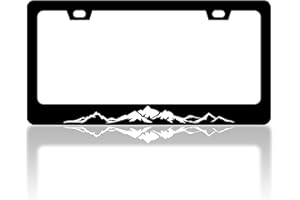 RTINRAN Mountains License Plate Frame Funny Mountain License Plate Frames Beautiful Scene Auto Accessory Bracket Stainless Steel License Plate with Screws for Women Men 6x12 Inch