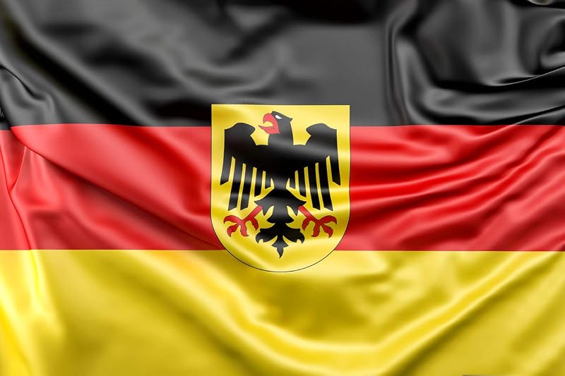 Bandiera Germania con aquila 90x150 cm - Tessuto da esterno resistente alle intemperie 150x90 cm con 2 occhielli metallici. Germany Flag giardino decorazioni