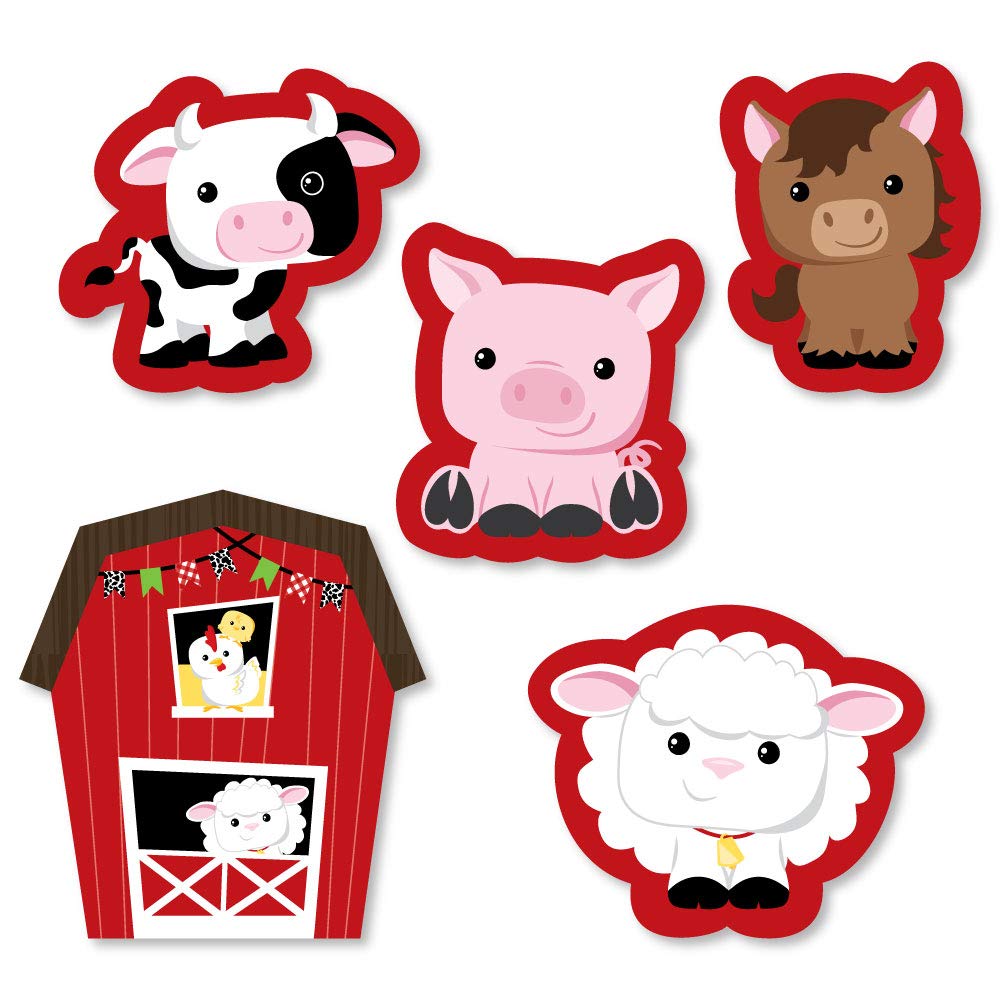 Farm Animals Shaped Party Diy Cut Outs 24 Count Amazon In