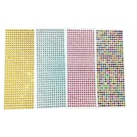 DoTebpa 2016 Pieces 6mm Colorful Bling Rhinestone Sticker Sheet Gem Diamond self adhesive for Scrapbooking Embellishments and DIY Crafts ,Wedding,Decor