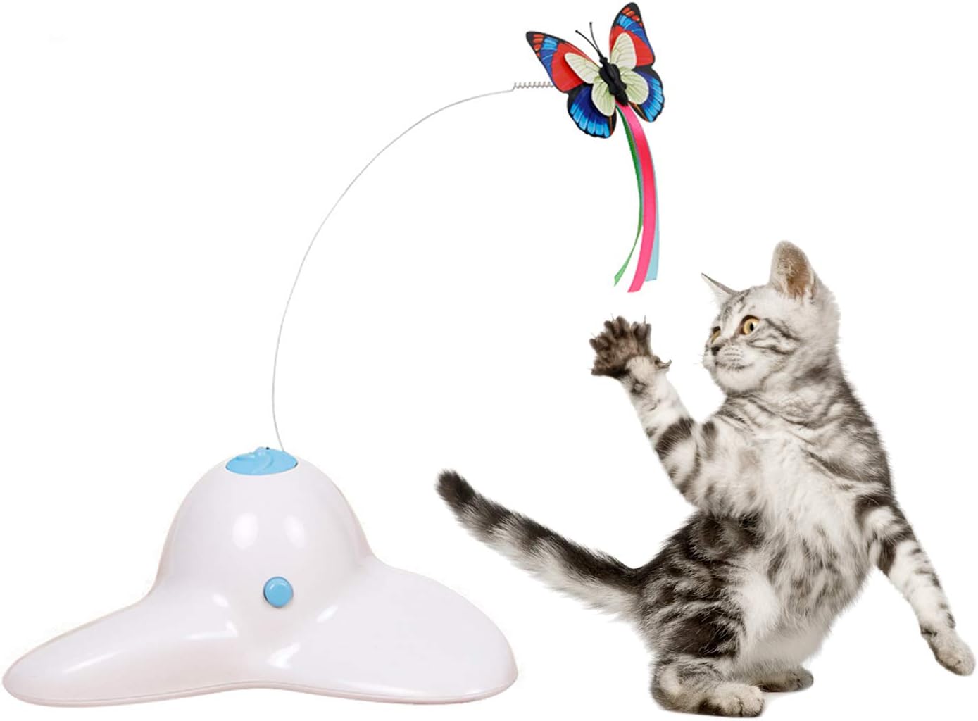 Gefryco Interactive Cat Toys Auto Rotating Butterfly Cats Toy for