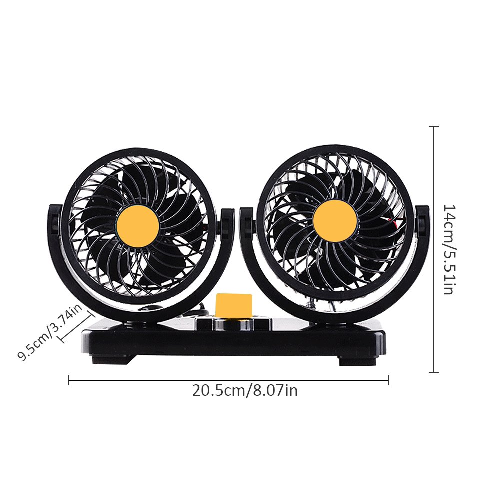 高質で安価 Shzons車冷却ファン 電動12 V 24 V 360度回転可能2速度デュアルヘッド車自動冷却ファン Air Circulator Fan For Van Suv Rvボートオート車ゴルフカート 24v オレンジ Shzons 123 B07czf1ssn オレンジ 24v 数量限定 90a3acu P1ai