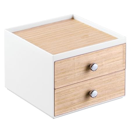 Interdesign Realwood Bathroom Storage Drawers Plastic And Wood