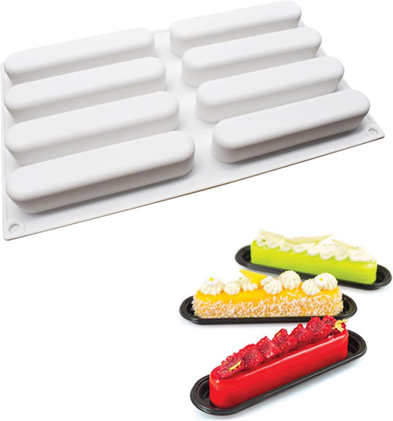 Joho Baking Silicone Molds for Mousse Cake, Eclair Mold