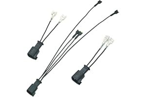 NEOGET Car Horn Connector Adapter Wiring Harness, Compatible with Ford Chevy Tesla Ram GMC, 2+1 Pack Pigtail Converter for Universal to OEM Horn Replacement (Ford)