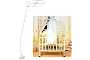 belupai Crib Canopy Mosquitoes Net Holder,White 3.6ft Tall Regulateable Clip On Crib Canopy Bracket,Crib Mosquitoes Net Stand,Mosquitoes Net Accessories,Only Stand