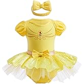 HOIZOSG Baby Girls Princess Costume Birthday Bodysuit Romper Tutu Dress w/Headband Halloween Christmas Party Outfits