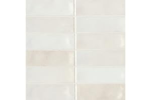 Bedrosians Celine 2" x 6" Glossy Porcelain Floor & Wall Tile, White (66-Pack, 5.33 SF)