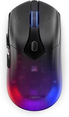 Legion M410 - Ratón Gaming Inalámbrico RGB (6 Botones, Luz RGB de 2 Zonas, 16.000 dpi, 400 IPS, Batería Recargable de 53 Horas, Compatible con NVIDIA Reflex) - Negro Transparente