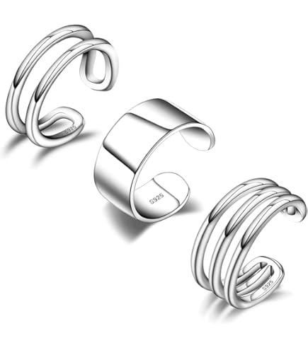 Amazon.com: ZX 1/2PCS 925 Sterling Silver Hiphop Punk Ear Cuff