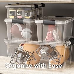 Superio Storage Bins with Lids, Clear Plastic