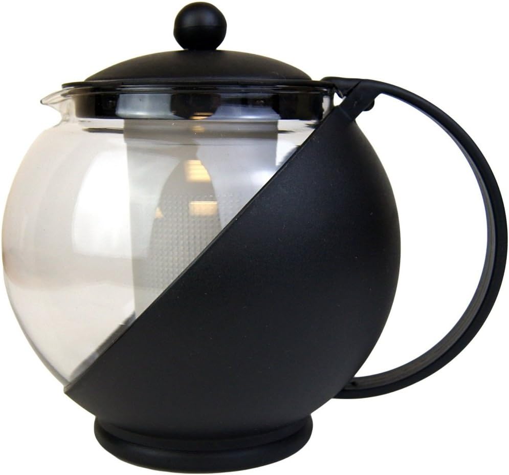 1.2L CONTEMPORARY GLASS INFUSION TEAPOT (BLACK) Amazon.co.uk Kitchen