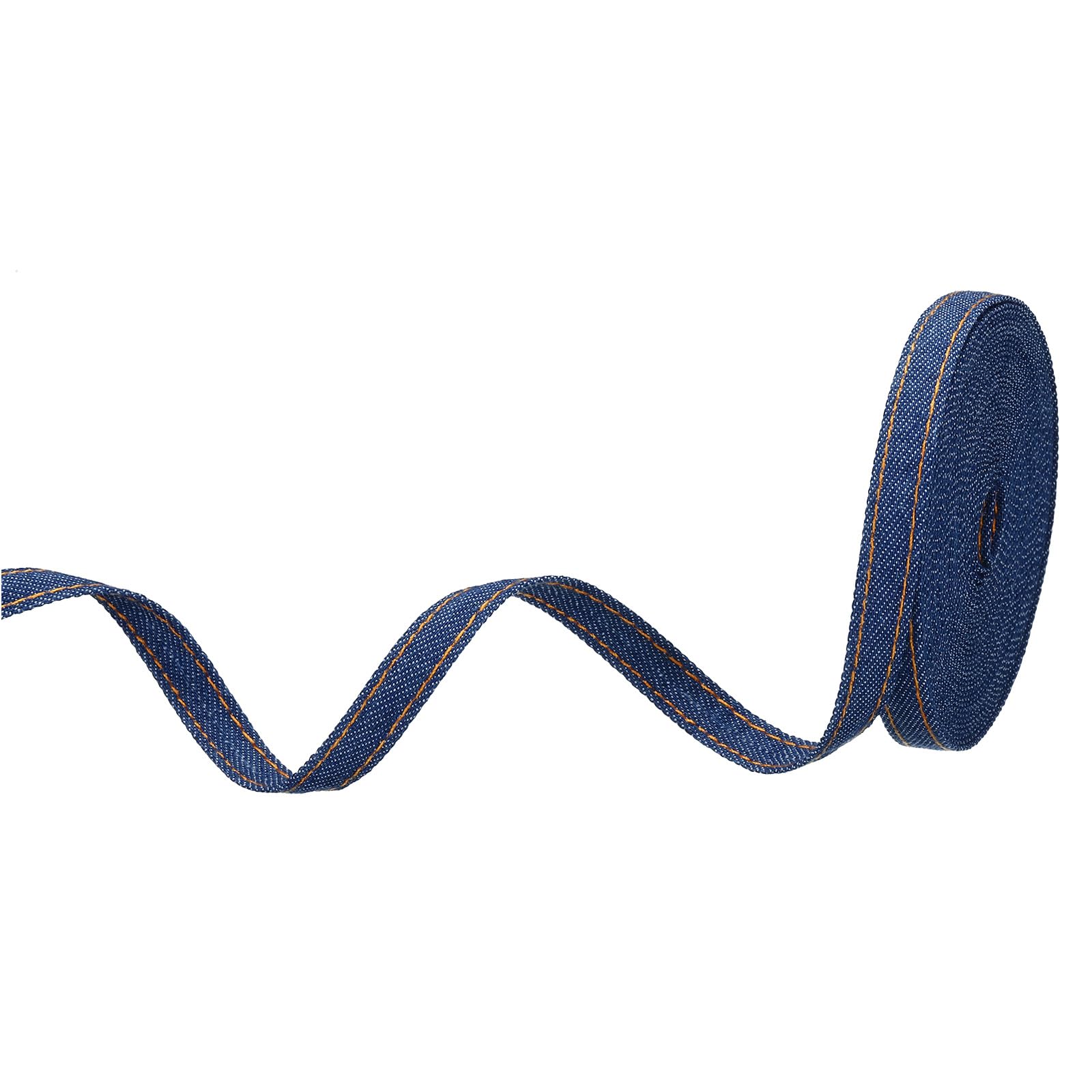 Photo 1 of PATIKIL 3/8" Denim Ribbon, 1 Roll 5.5 Yard Layering Jean Fabric Craft Strip for Bow DIY Making Hair Clip Garment Sewing Decorations, Dark Blue