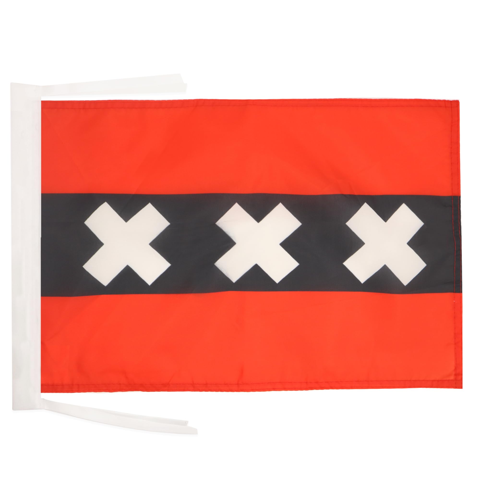 AZ FLAG - Amsterdam Flag - 18'' x 12'' - 100% Polyester Netherland Small Banner with Two Cords - Fade Resistant - Vivid Colors - 18x12 in - 45x30 Cm — image 1