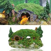 Dayloveme Big Hobbit House Fishtank Decorations Hideing Hole Aquarium Rockery Landscaping Castle Decorations Lovely Home