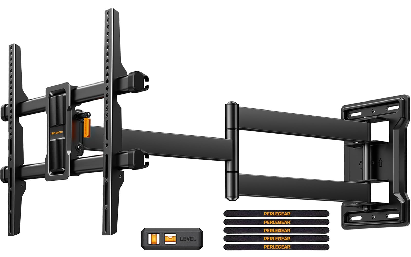 Perlegear Langarm TV Wandhalterung, Full Motion Wandhalterung Fernseher für 32-65 Zoll TVs, 60 kg Tragkraft Eck-TV Halterung mit ±90° Schwenkbarkeit und 700mm Auszug Max VESA 400x400mm, PGMF24B 8