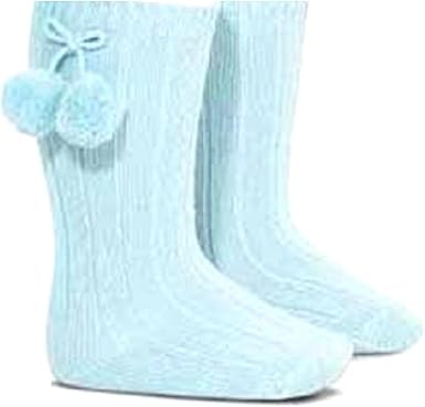 baby knee high socks with pom poms