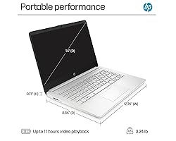 HP 14" HD Laptop with Microsoft Office and 1TB