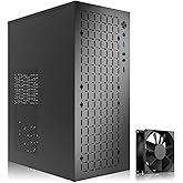 TGDGAMER MATX Micro ATX Case, High Airflow Slim PC Case with 80mm Fan-Black | Compatible with mini-itx and ATX power; USB 3.0 x1 i/o port, black chassis, ideal for gaming/office with efficient cooling