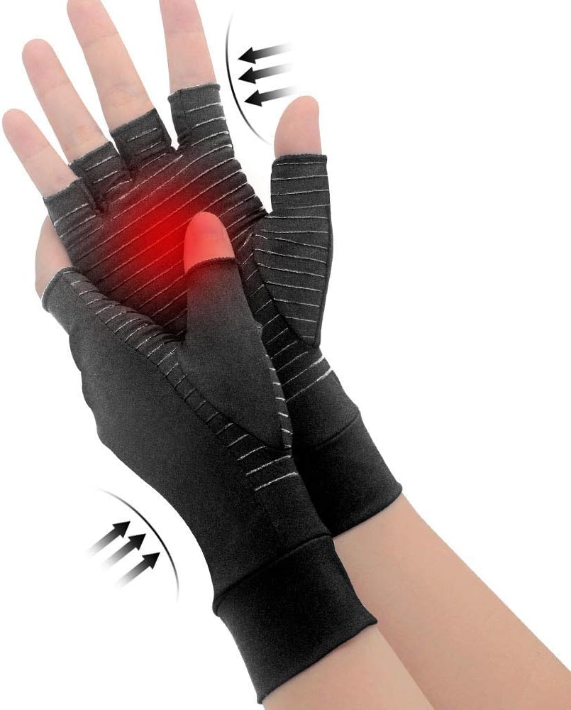 Arthritis Gloves for Women and Men Fingerless Hand Gloves for Osteoarthritis Tendonitis Pain Relief Compression Gloves for Carpal Tunnel Typing and Daily Support for Hands (Medium): Health & Personal Care