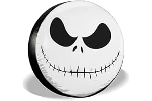 GENANY Nightmare Skellington PVC Leather Spare Tire Cover, Fits 31"-33" Diameter Tires for RVs Jeeps Campers Trailers, Dustproof, Waterproof Jeep Tire Cover with No Camera Hole