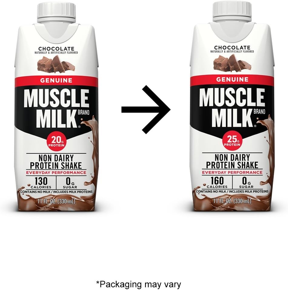 Muscle Milk Genuine Protein Shake, Chocolate, 25g Protein, 11 Fl Oz, 12 Pack: Health & Personal Care