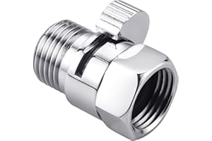 Shower Head Shut Off Valve, Arofa Brass Shower Flow Control Valve G1/2 Flow Pressure Regulator (Female and Male) Water Flow Restrictor for Handheld Shower, Bidet Sprayer, Chrome