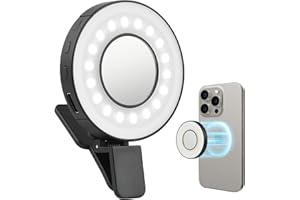 UTEBIT Magnetic Ring Light for Video Laptop Recording with Cool Warm Temperature & 4 Brightness Level for Webcam Light/Zoom Lighting/Video Conference/Selfie