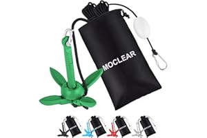 Moclear Kayak Anchor Kit, 1.5/3.5 lb Compact Folding Grapnel Anchor for Kayaks, Canoes, SUPs, Jet Skis, Small Boats - Lightweight Portable Marine Boat Anchor with Rust-Resistant Design