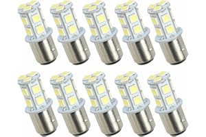 LIZHOUMIL 10 Pieces Turn Tail Signal Bulbs,1157 Bay15d 13-smd 12V RV LED Lights Tail Brake Light Lamp Backup Lamps Bulbs Replacement for Trailer Motorhome Car Boat Trunk Interior Modification Accessories
