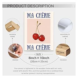 Funky Cherry Wall Art Vintage Red Blue Aesthetic