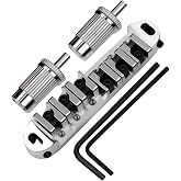 DIAO79NI Electric Guitar Tune-o-matic Brass Roller Saddle Bridge for Les Paul/SG (Chrome)
